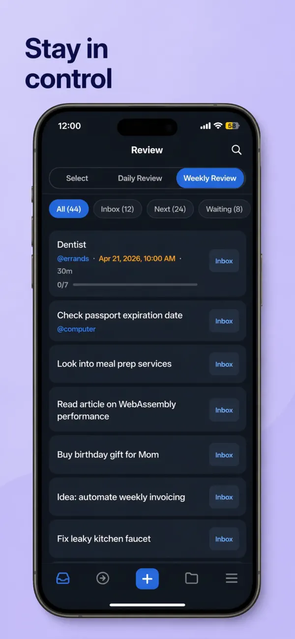 Screenshot #3 pour Mindwtr - GTD Task Manager