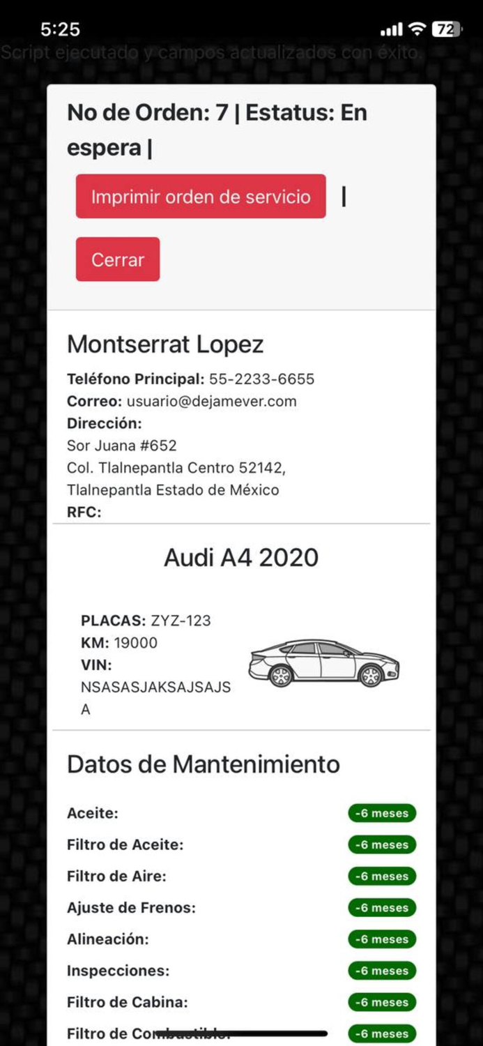 RMX Control Taller automotriz