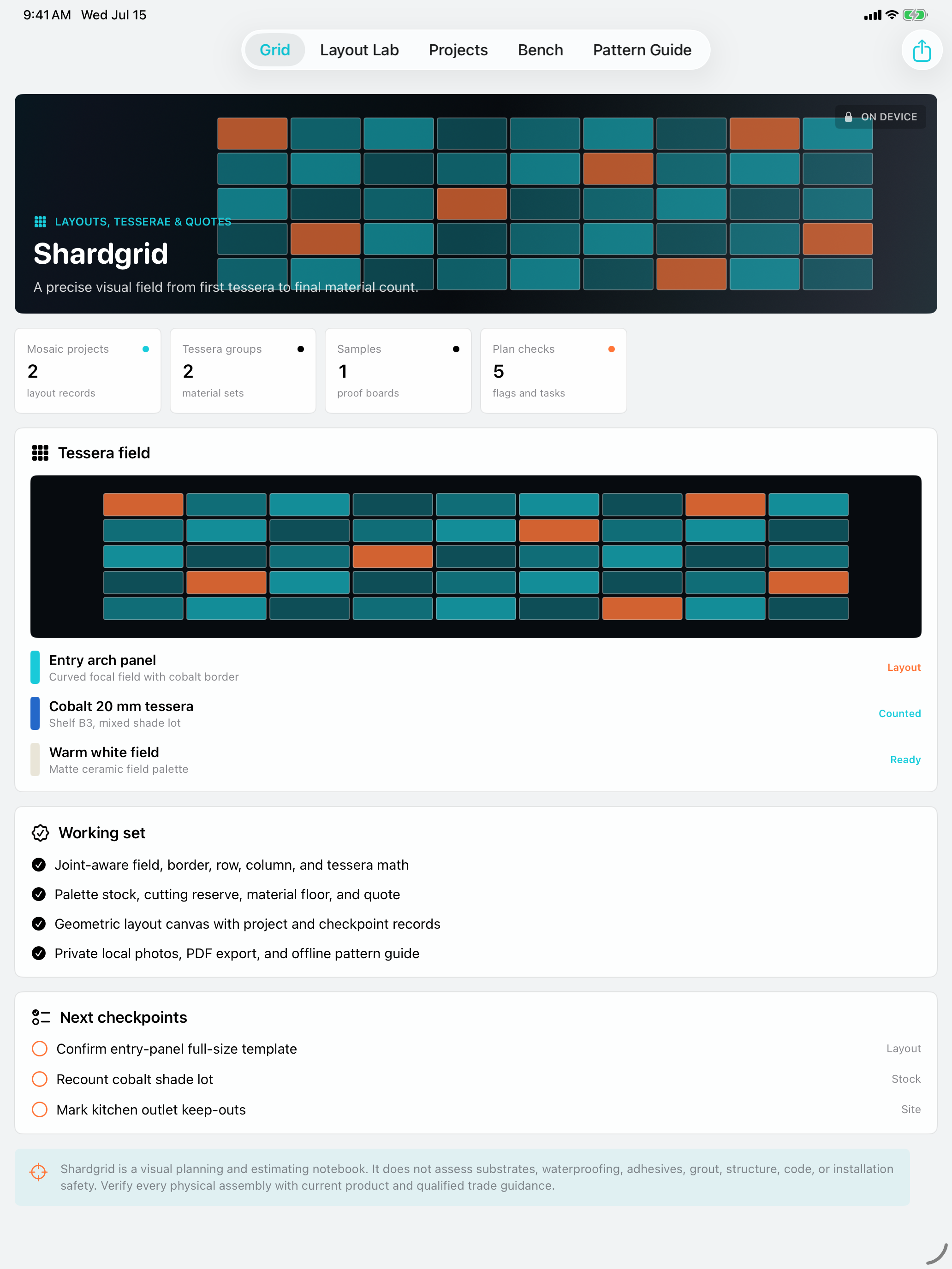 Shardgrid: Mosaic Planner iPad screenshot 1 of 2