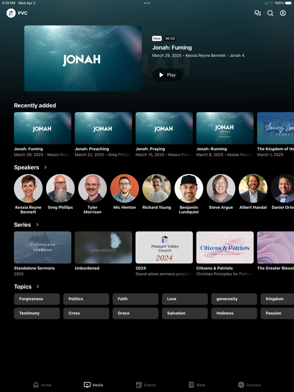 Pleasant Valley Church OR iPad screenshot 2 - Education app