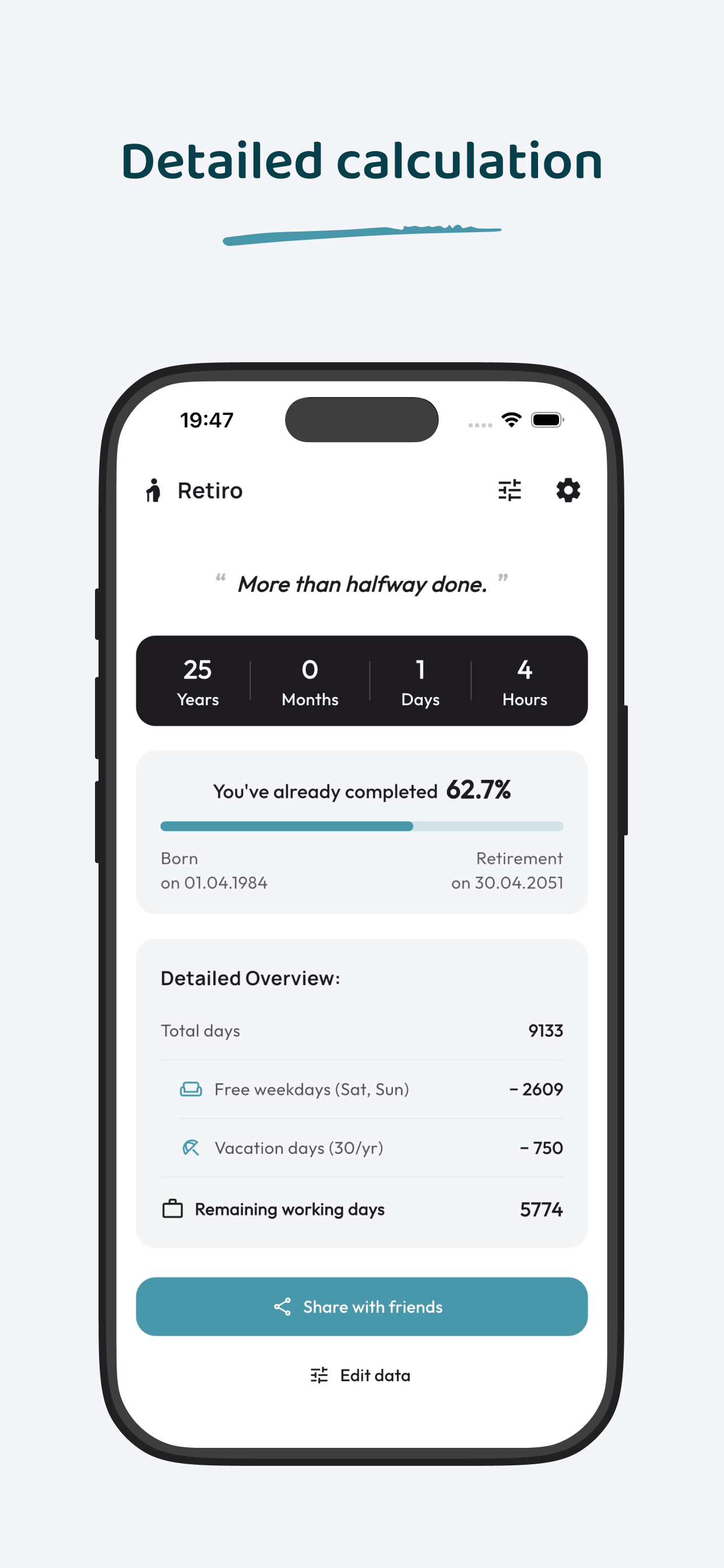 Retiro - Retirement Countdown