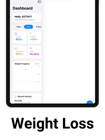 Body Weight Loss Goal Tracker iPad screenshot