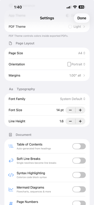 Markdown to PDF: Pro Editor Screenshot 6 of 6
