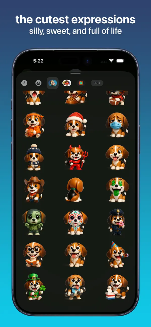 #5. Beagle Emojis (iOS) De: Luis Maldonado