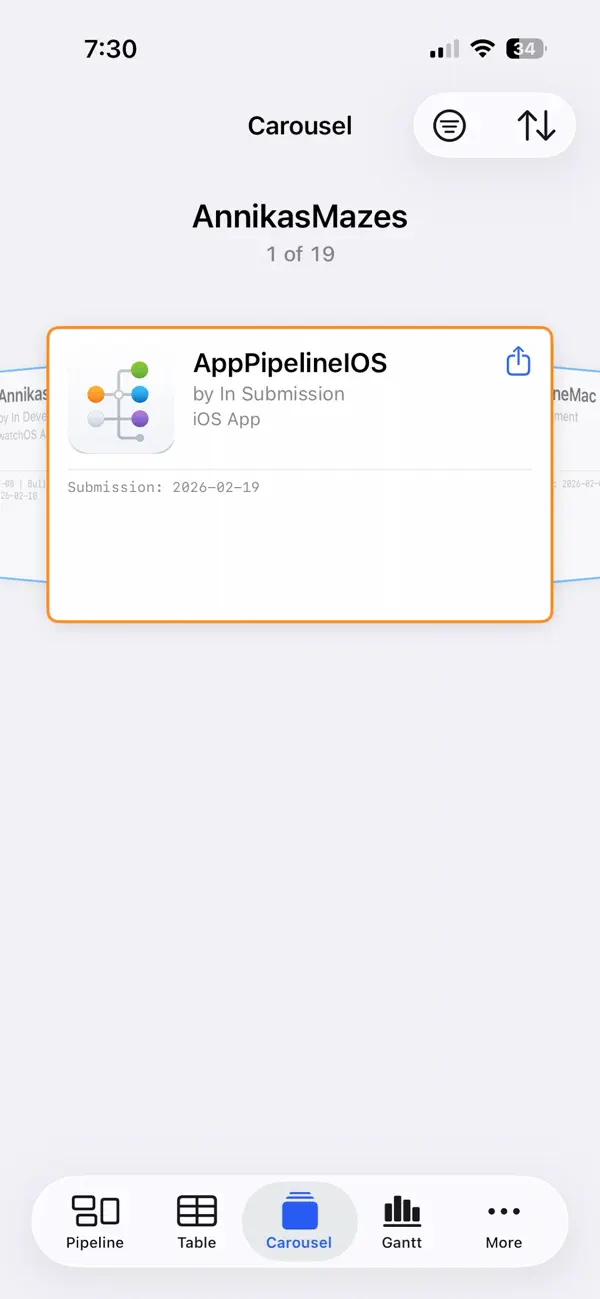 #4. AppPipeline (iOS) De: Arctic Surf Designs