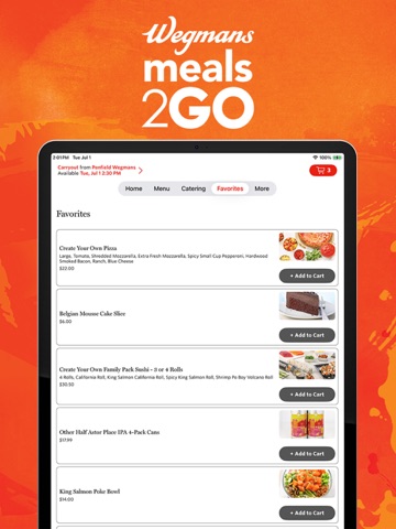 Wegmans Meals 2GO iPad screenshot