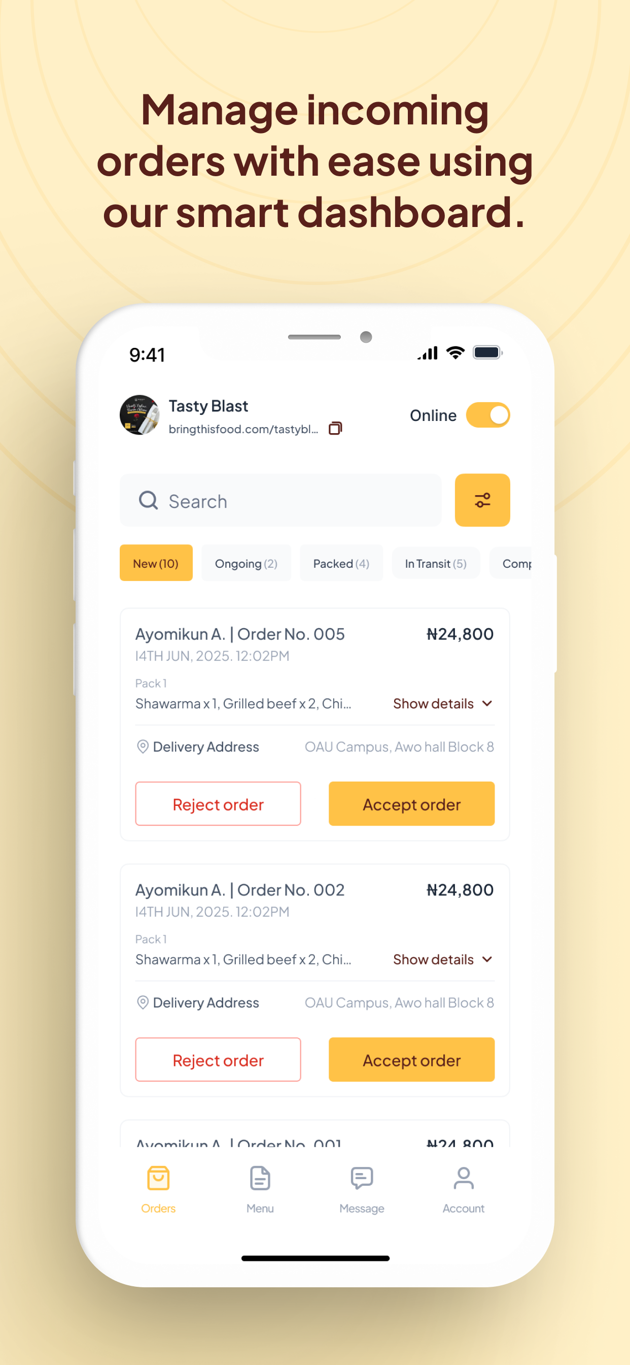 BringThisFood - Vendor screenshot 4