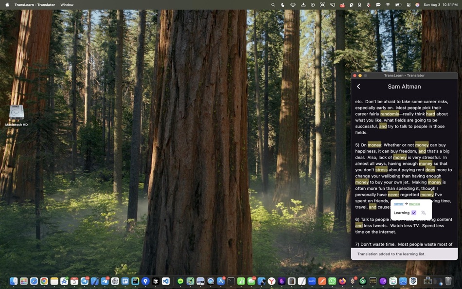 #2. TransLearn - AI language learn (macOS) 게시자: Coiner.Cab Corp