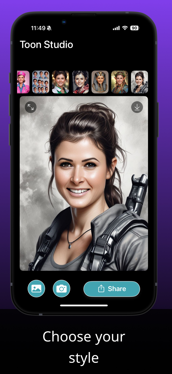 Photo to cartoon portrait