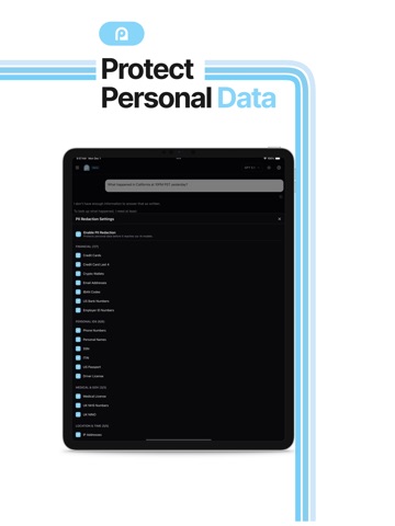 Pryv — Private AI iPad screenshot