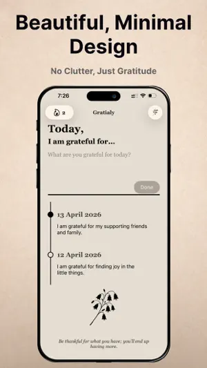 Gratialy: Minimalist Gratitude screenshot 2