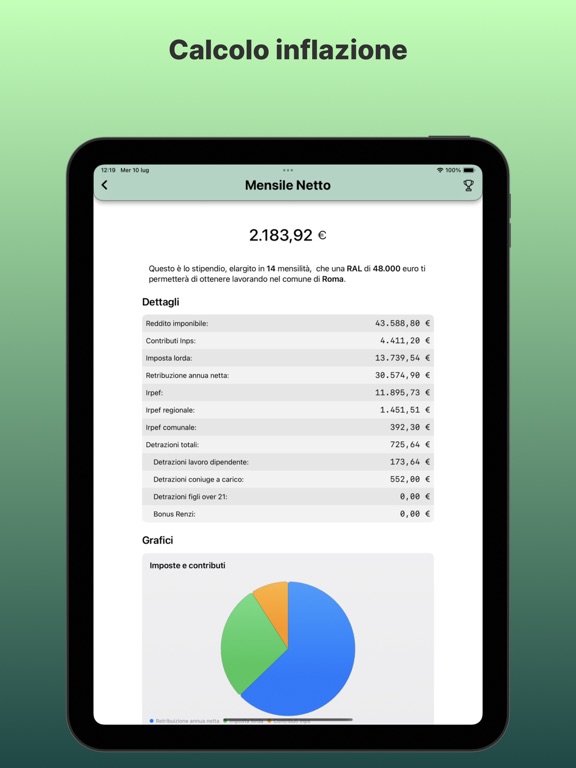 Screenshot #5 pour Calcolo Stipendio Netto