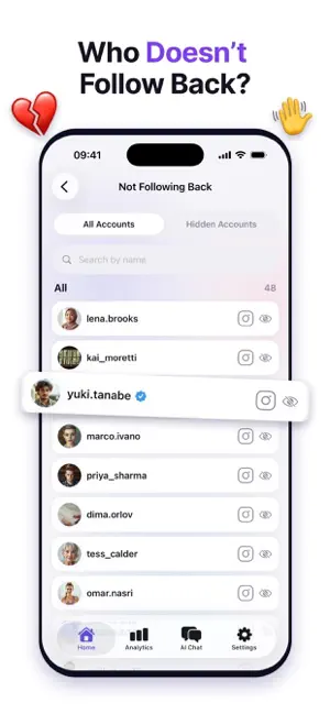 YourFollowers - Unfollow List screenshot 2