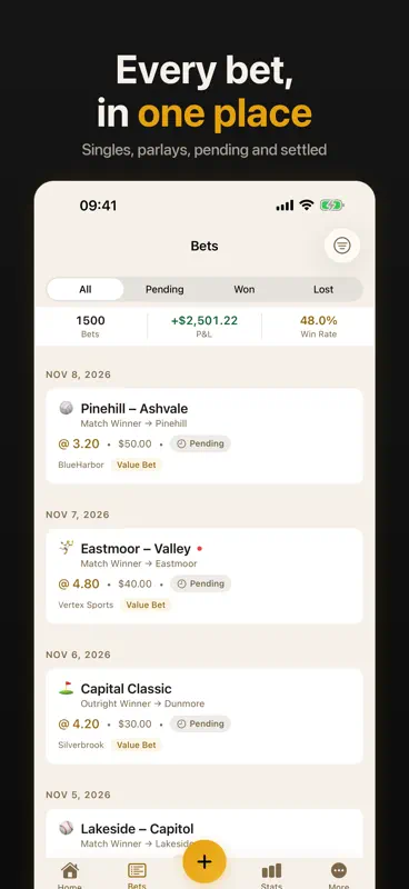 BetLog — Bet Tracker & Stats screenshot 6 of 7