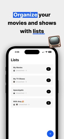 Watch It! Movies & Shows List iPhone screenshot