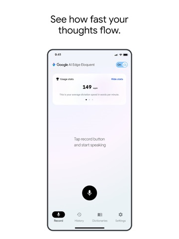 Google AI Edge Eloquent iPad screenshot