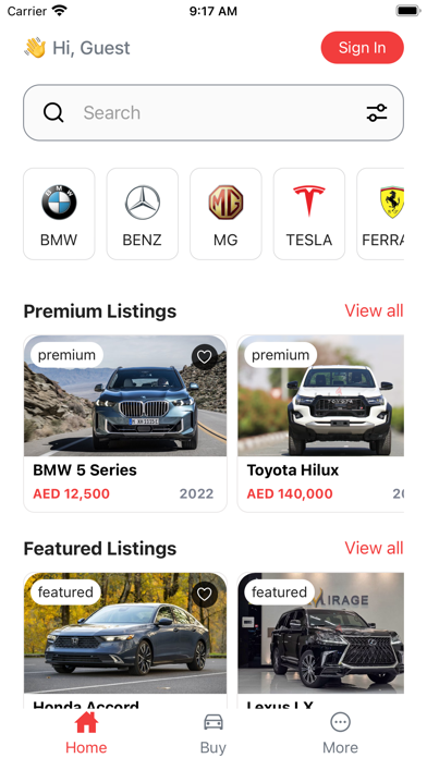 Cars UAE Market Screenshot