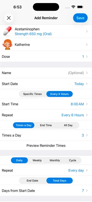 Pill Reminder - All in One iPhone screenshot 2