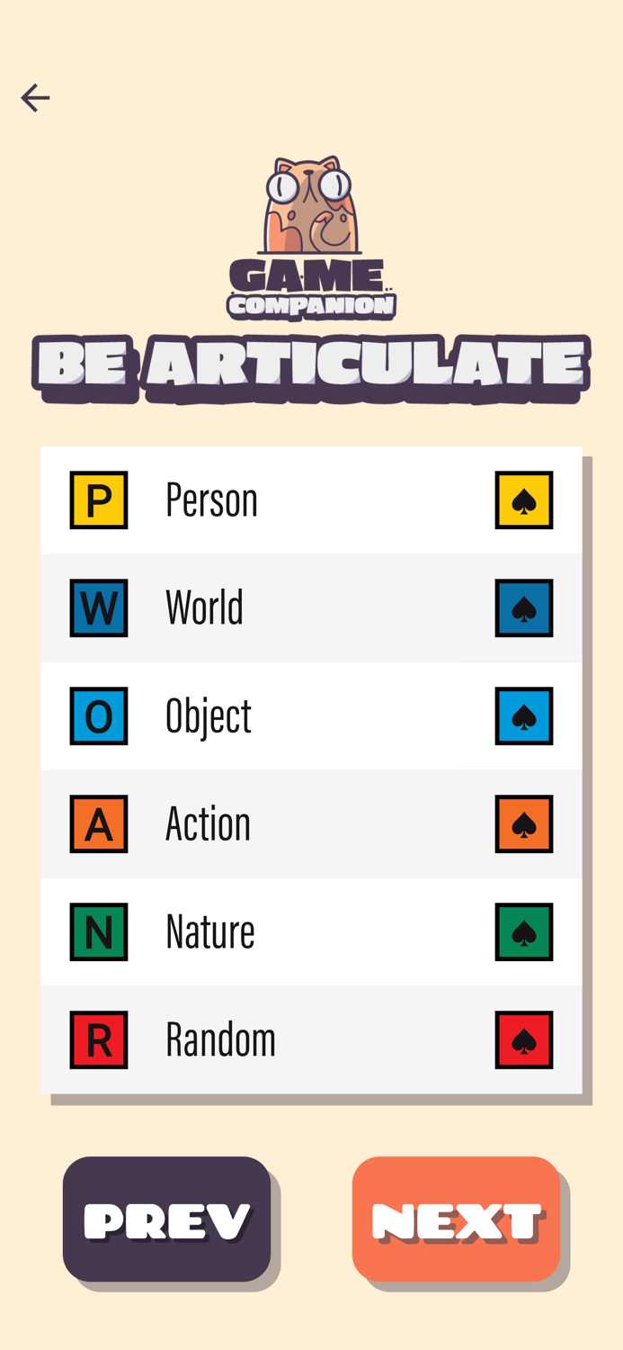 Be Articulate - Game Companion