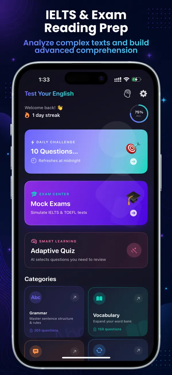 Screenshot #1 pour Test Your English - Exam Prep