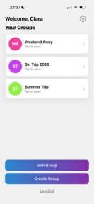 Your Group Trip screenshot