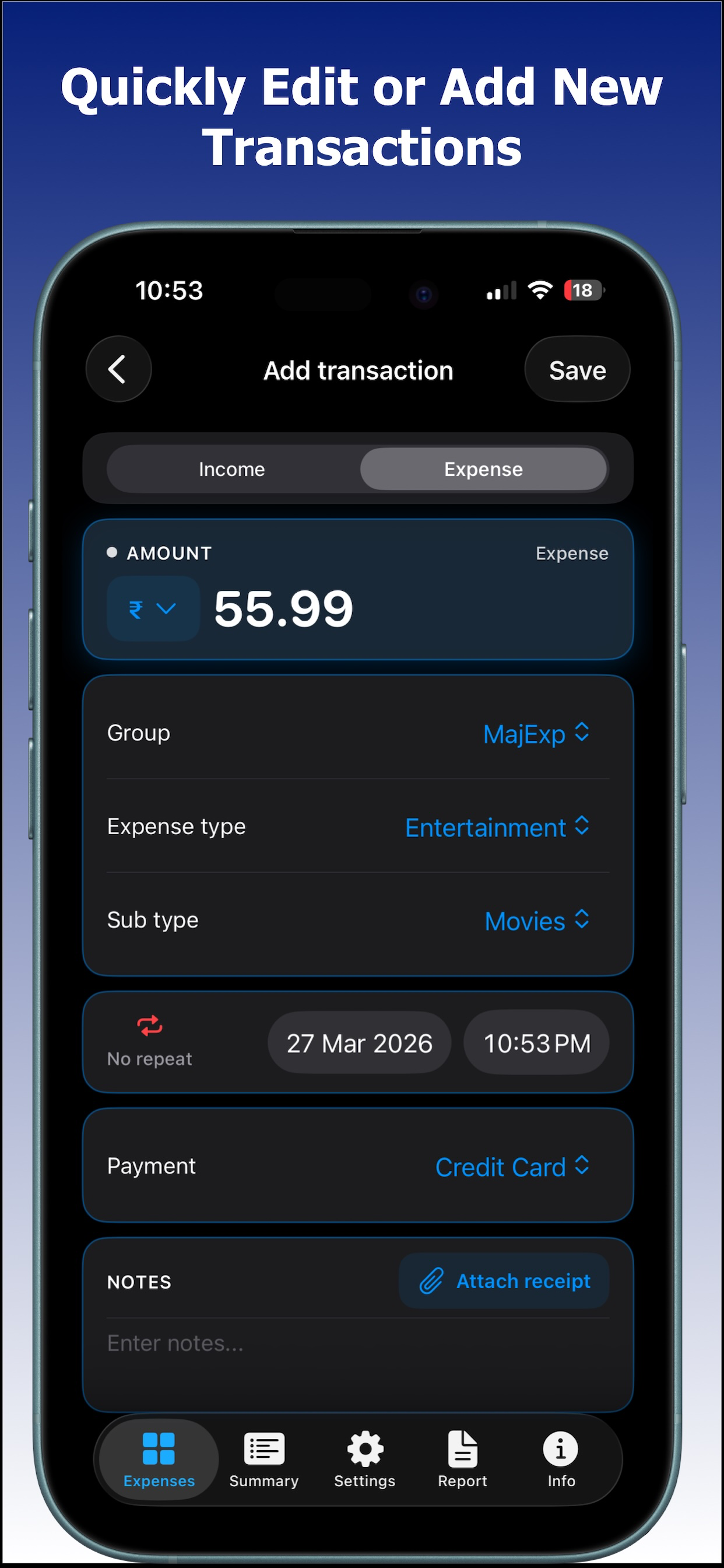 Flexi Expense Tracker : Budget