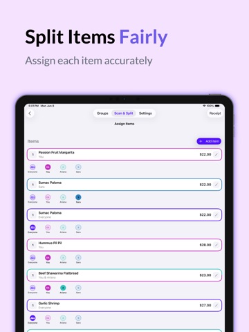 IOU: Split Receipts & Expense iPad screenshot