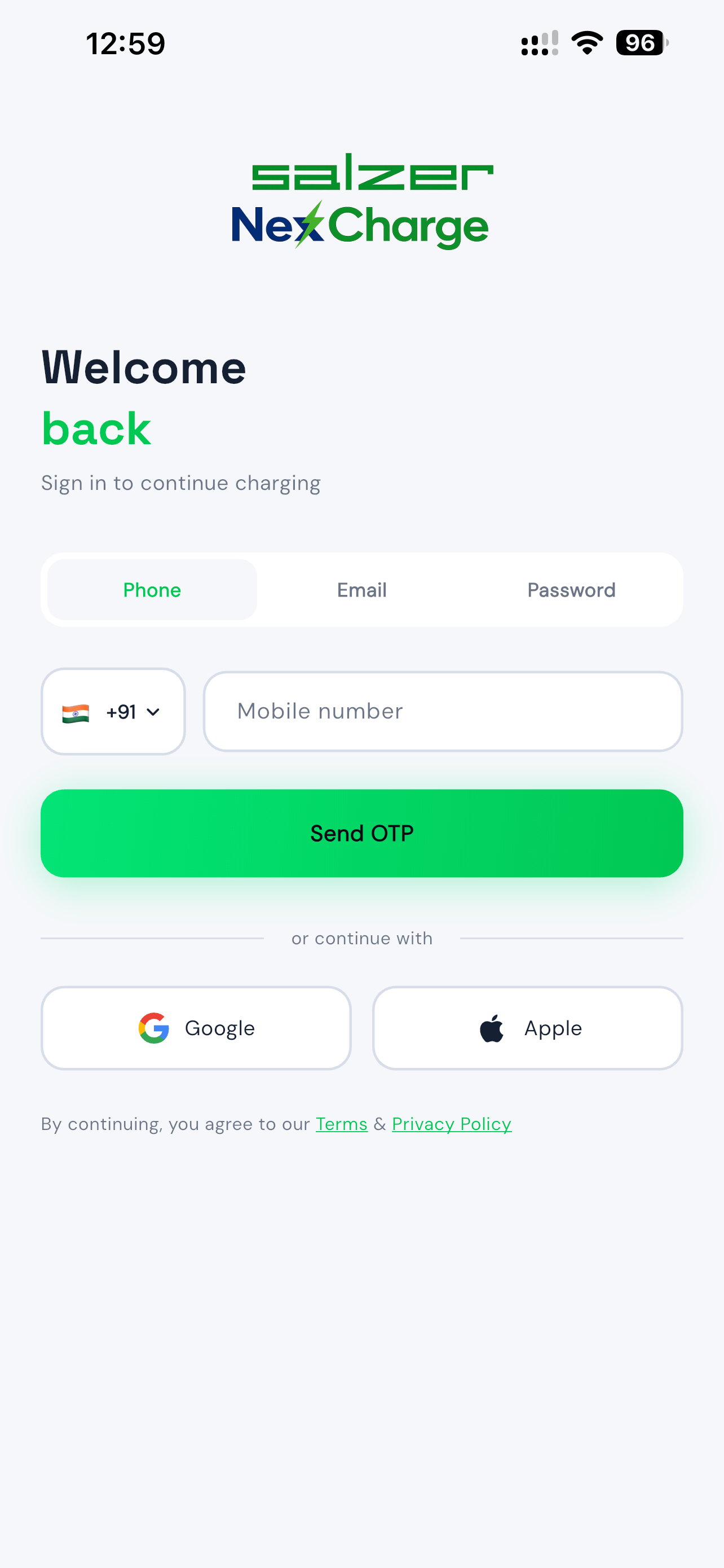 Salzer NexCharge screenshot 2