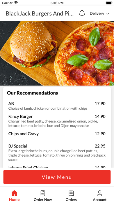 BlackJack Burgers And Pizza Screenshot