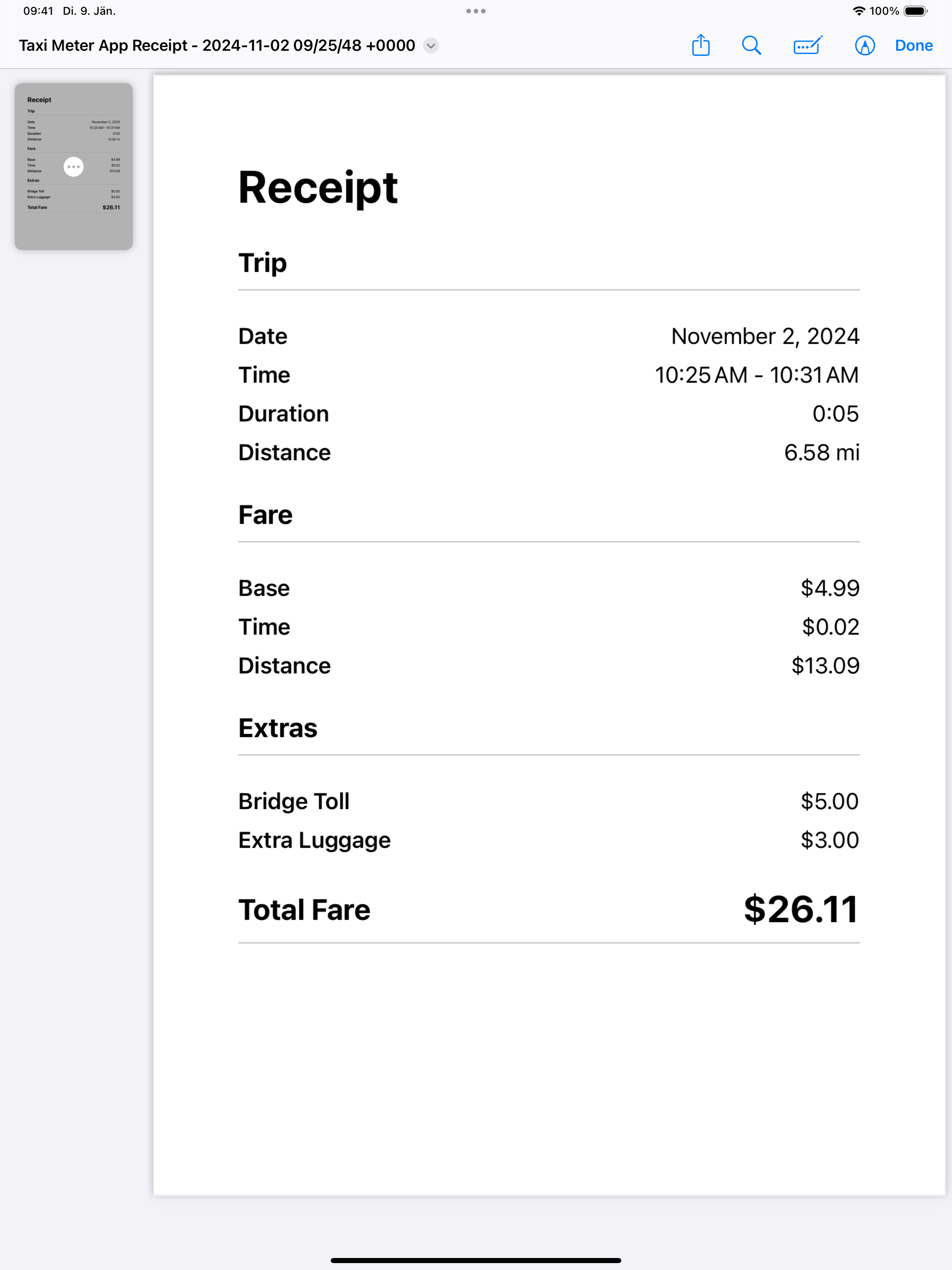 Taxi Meter: Trip & Mileage Log