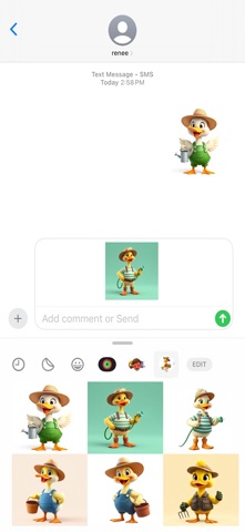 Gardener Duck Stickers iPhone screenshot