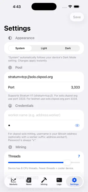 Bitcoin Miner CPU (BTC) Gold screenshot 4