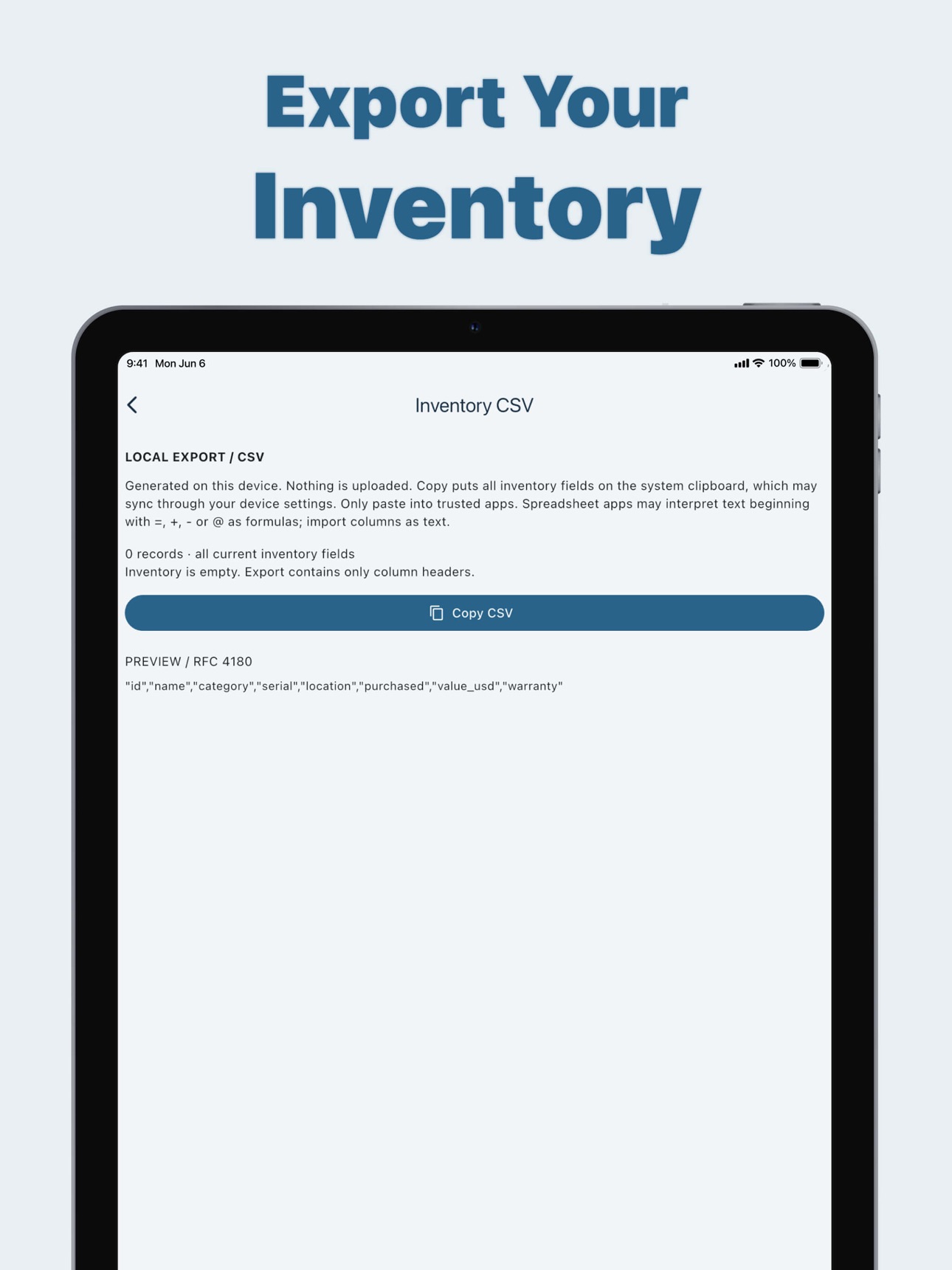 Screenshot 6 of Dervan — Equipment Inventory