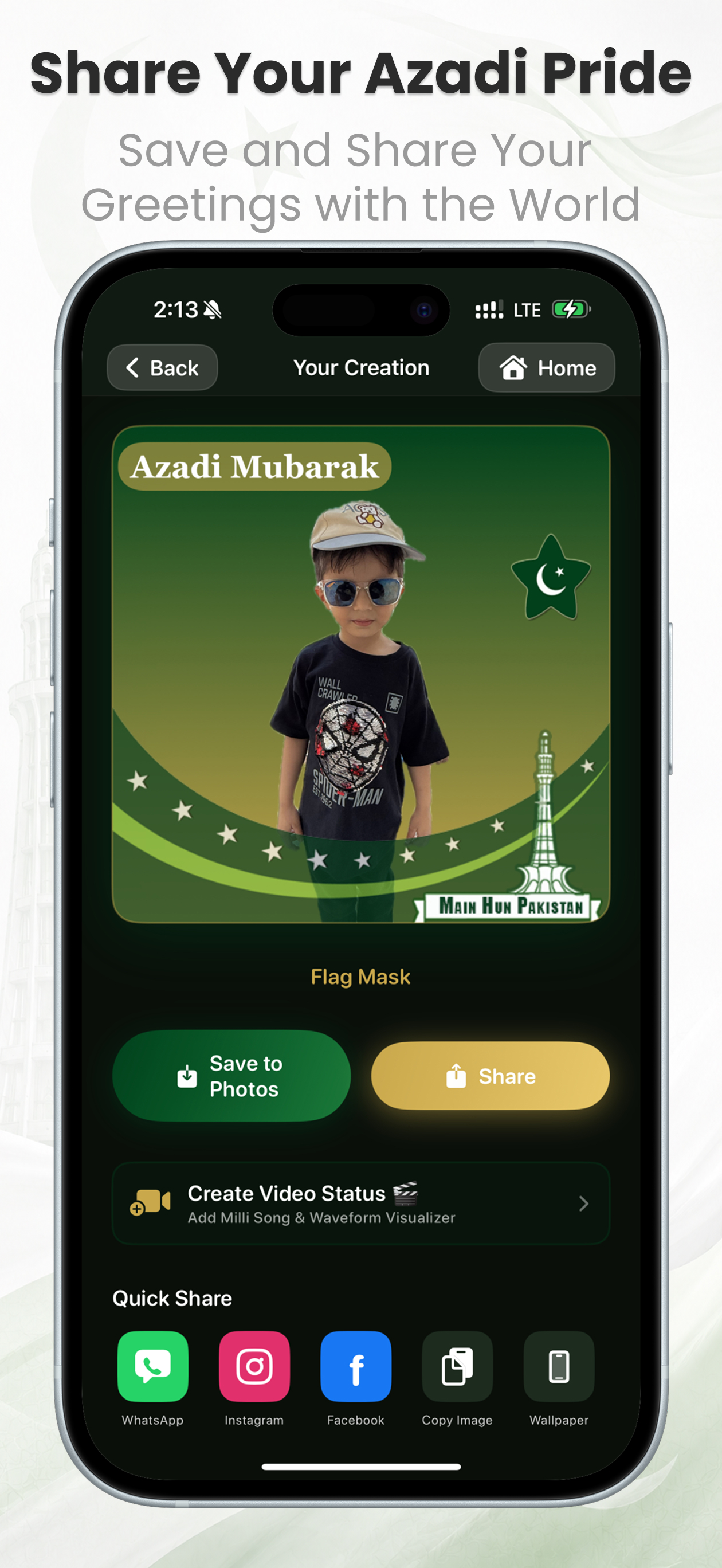 Pak 14 August Flag Face Maker screenshot 8