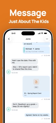 Kidtime Coparent Calendar Chat iPhone screenshot