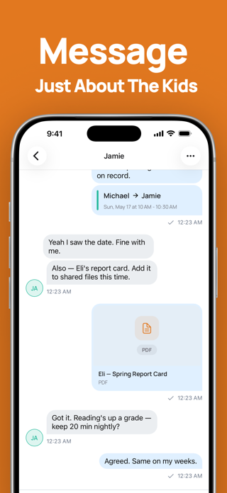 Kidtime Coparent Calendar Chat Screenshot 4 of 9