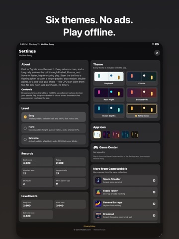 Wobble Pong - GameWobble iPad screenshot