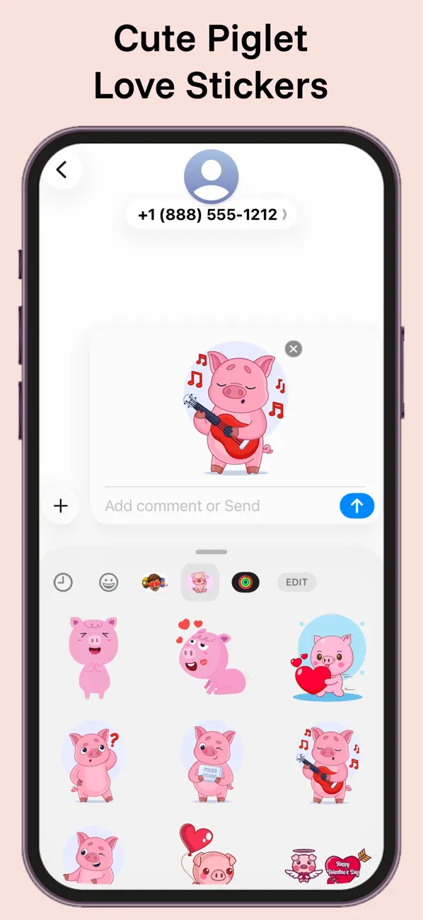 Screenshot #3 pour Cute Piglet Love Stickers