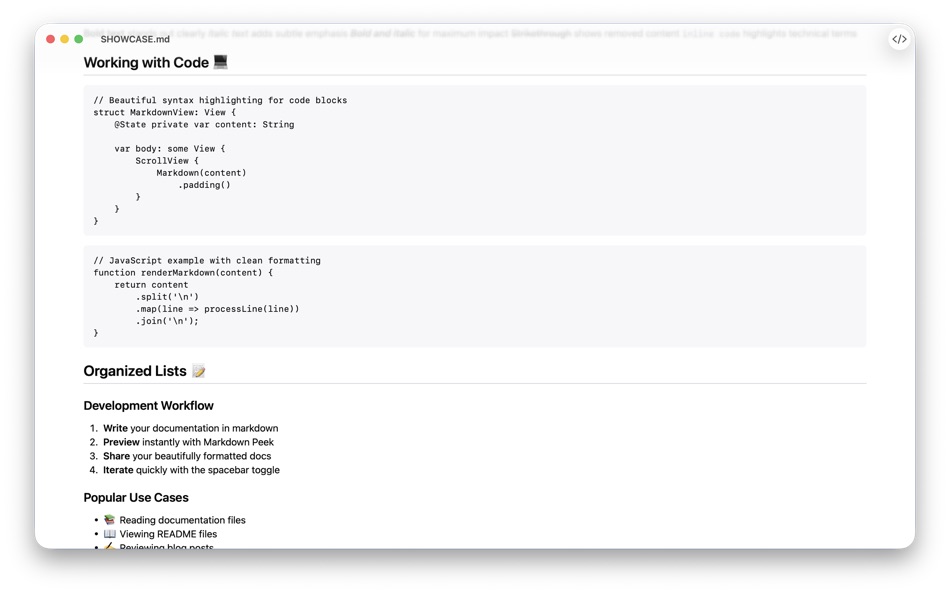 #2. Markdown Peek (macOS) 게시자: Michael Thingmand
