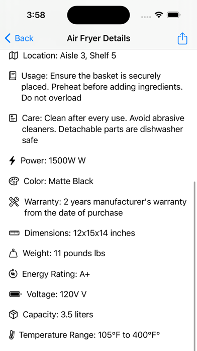 Screenshot #2 pour Air Fryer Products List
