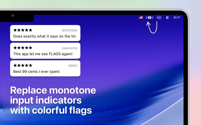Colorful Input Menu Flags iPhone screenshot