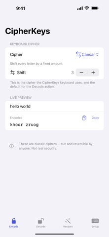CipherKeys iPhone screenshot