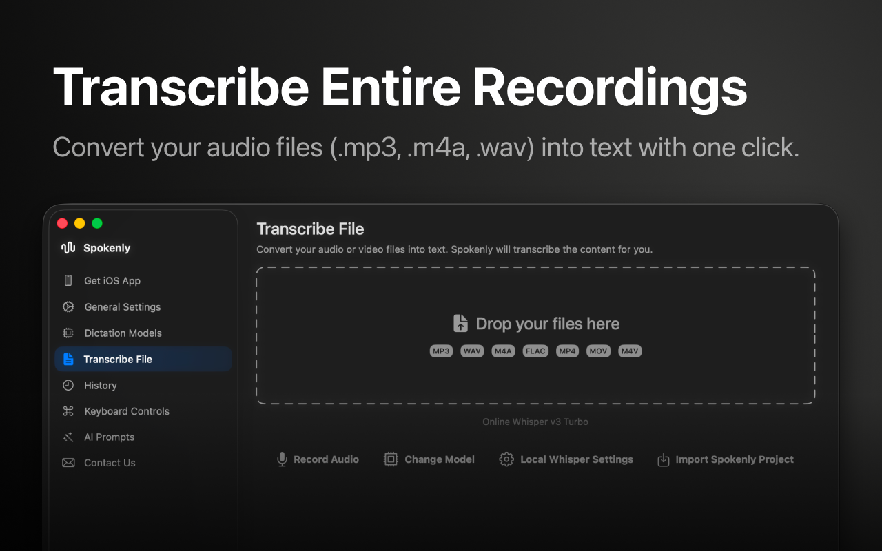 Spokenly: Audio to Text AI app