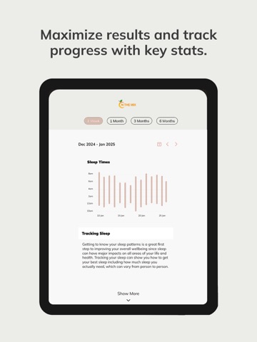 NTM Nutrition iPad screenshot