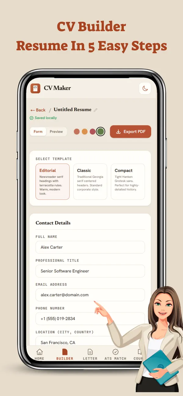 Screenshot #1 pour Intelligent CV: Resume Builder