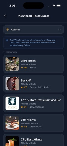 TableWatch screenshot