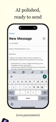 Lume Voice Keyboard Dictation iPhone screenshot