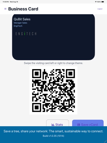 QuBit - Digital Business Card iPad screenshot