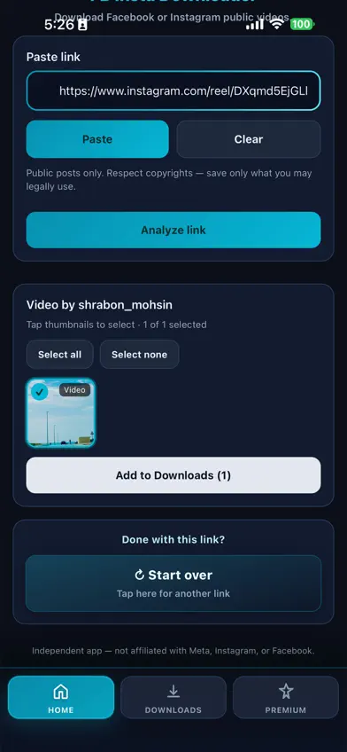 Fb Insta Downloader screenshot 3