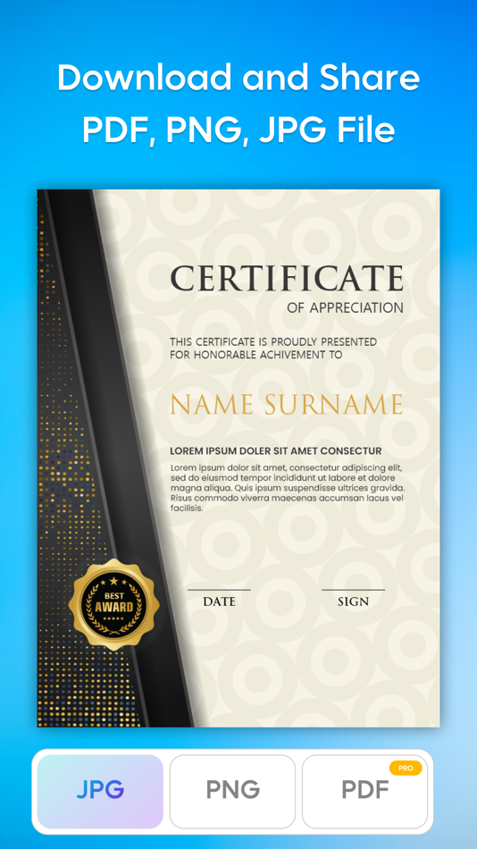 #7. Certificate Maker - eCards (iOS) 由: Growup Infosoft